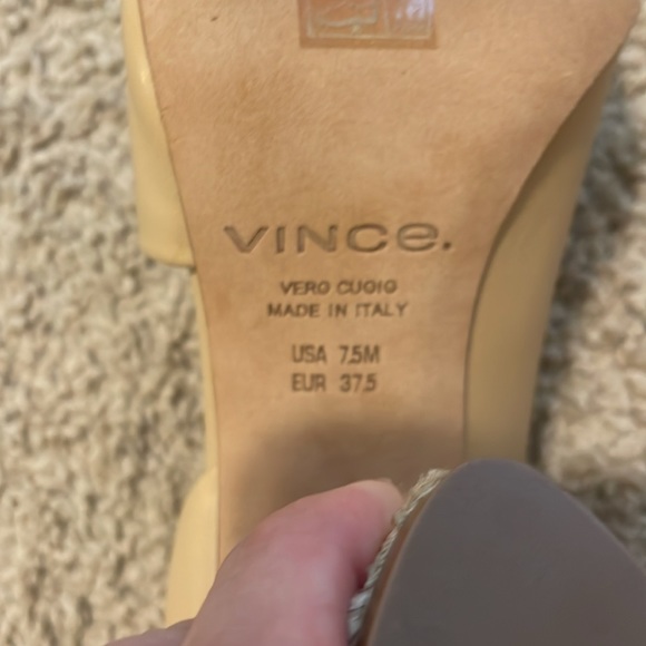 VINCE NUDE OPEN TOE WRAPPED HEEL WORN 1x Shoe in EUC US 7.5 - Picture 10 of 10